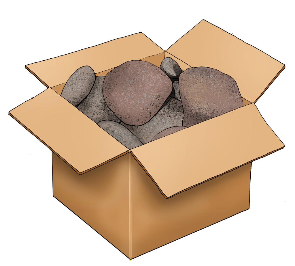 Box full of rocks